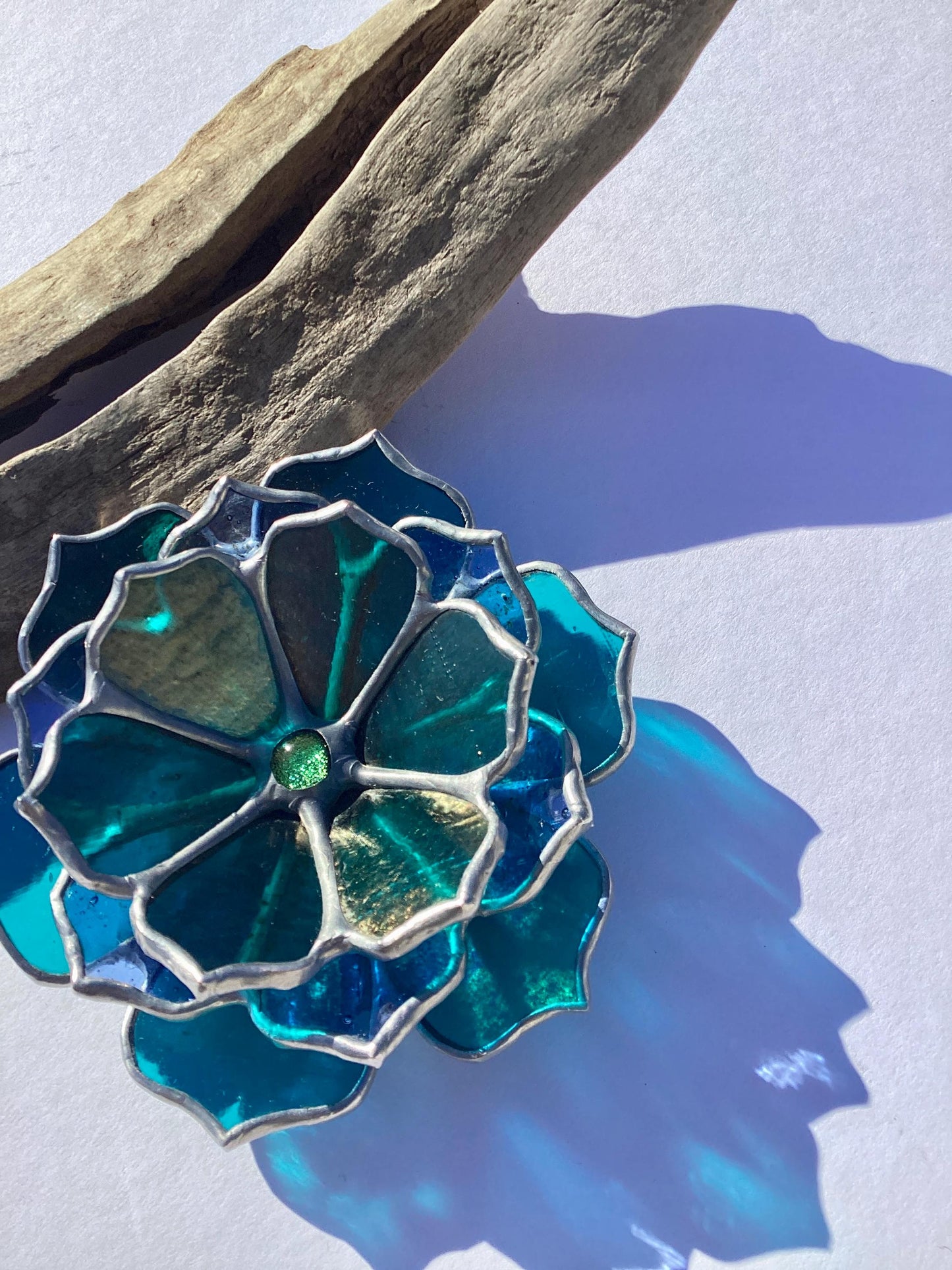 Teal Glass Succulent